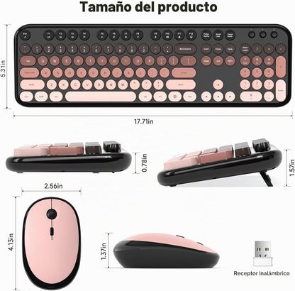 MOFII Combo de teclado y mouse inalámbricos, juego de teclado y mou...