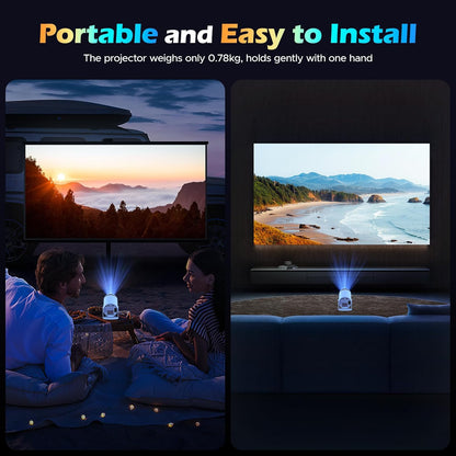 Mini proyector con WiFi y Bluetooth, nativo 1080P, Keystone automát...