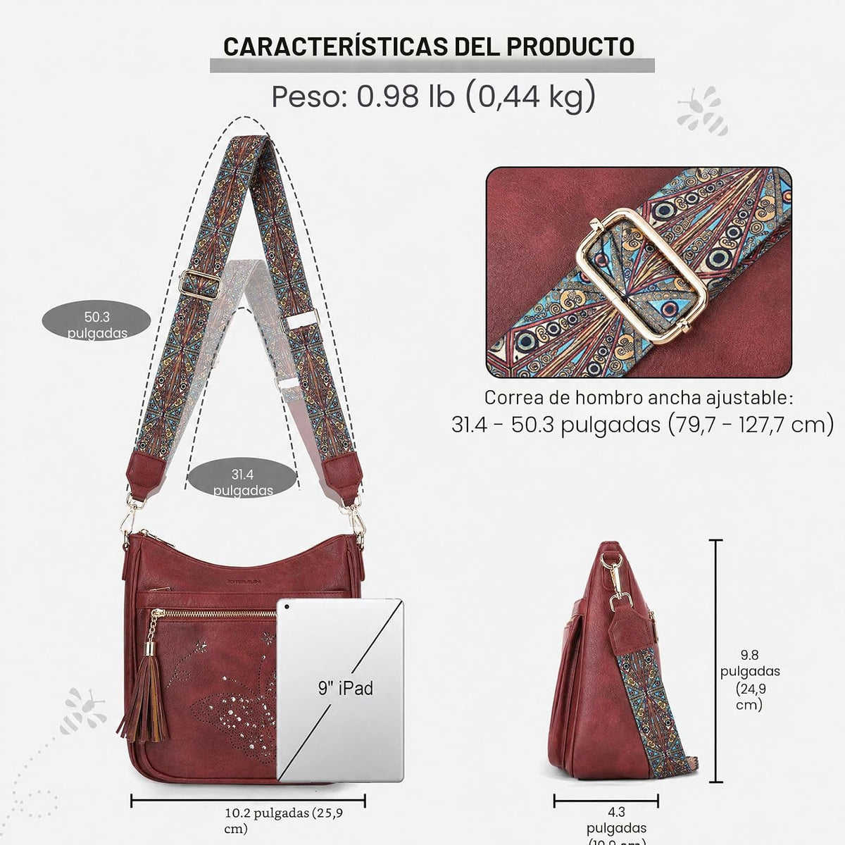 KITEVIUN - Bolsos tipo bandolera medianos para mujer, modernos, bol...