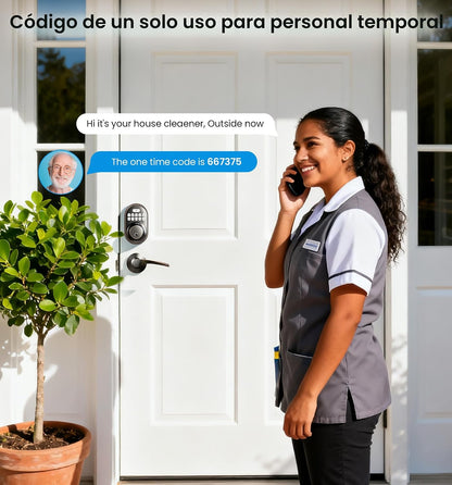 Veise RZ-C Cerradura de puerta de entrada sin llave con 2 manijas d...