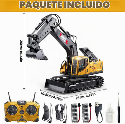 BLUEYAK Excavadora de control remoto para adultos y niños, 1:16, RC...