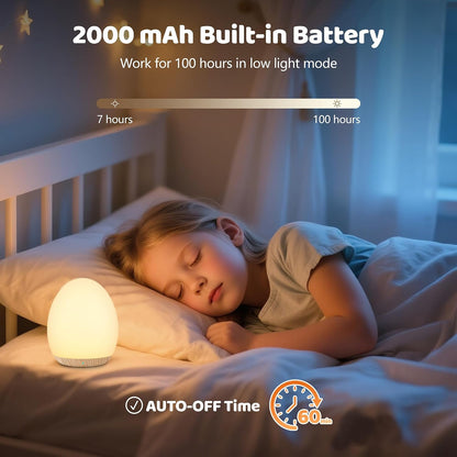 MediAcous Luz nocturna para niños, 7 colores cambiantes de luz de h...