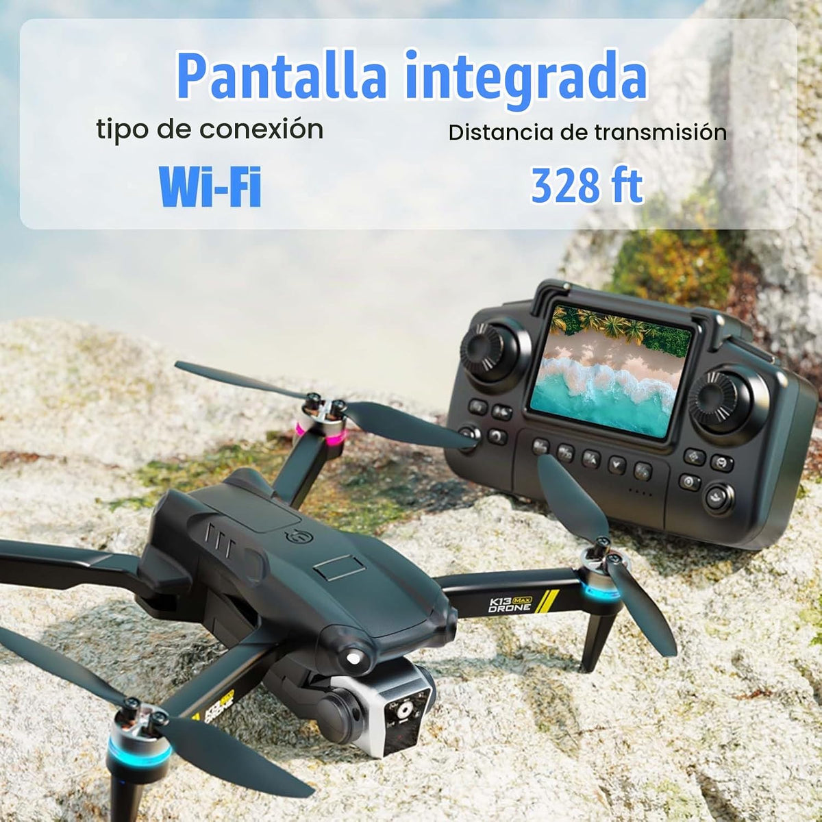 Drone sin escobillas con cámara para principiantes,Pantalla en el |...