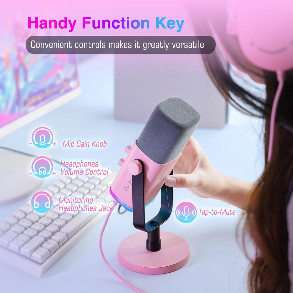 FIFINE AmpliGame AM8P XLR\/Micrófono dinámico USB para grabación de...