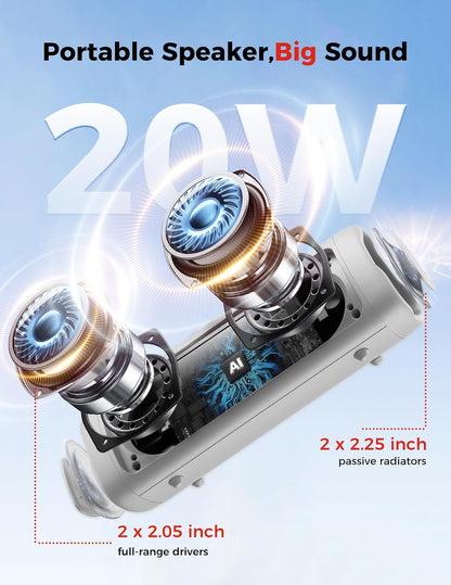 Altavoz Bluetooth, sonido HD de 20 W, inalámbrico portátil, IPX5 im...