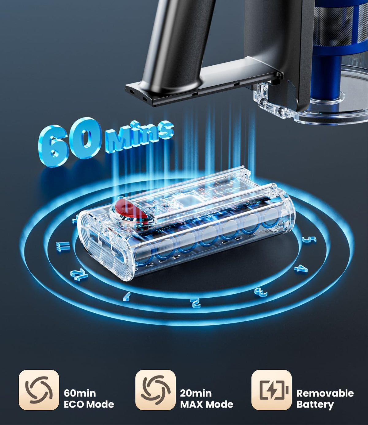 KARDV Aspiradora inalámbrica, aspiradora de 500 W\/40 Kpa para el h...
