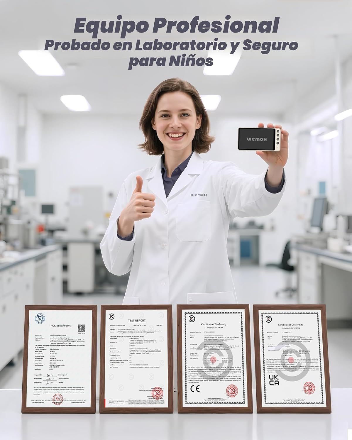 WEMOH Cámara magnética doble para coche para 2 bebés con monitor IP...