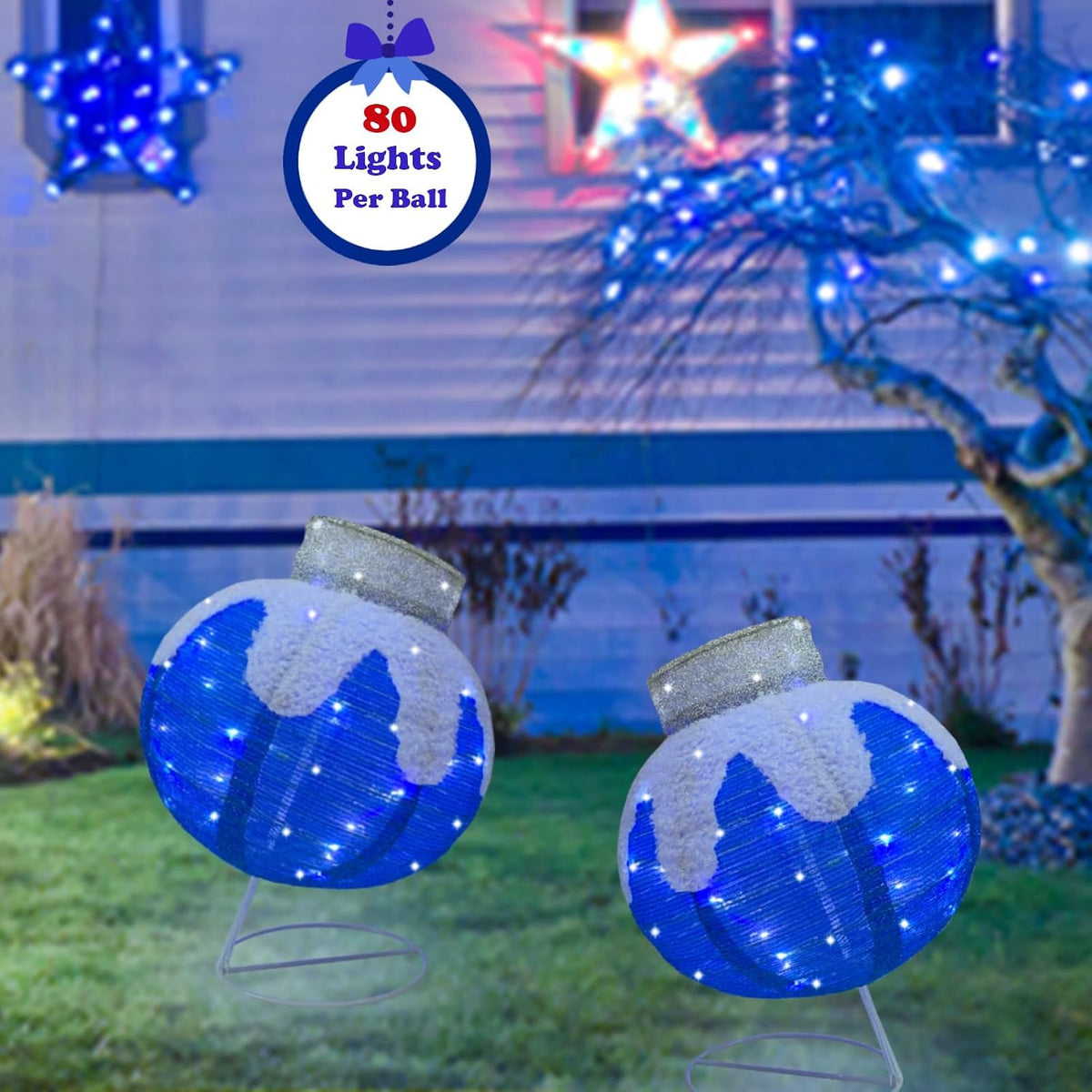 Esferas de Navidad Iluminadas Decoraciones para Exteriores, 2 pieza...