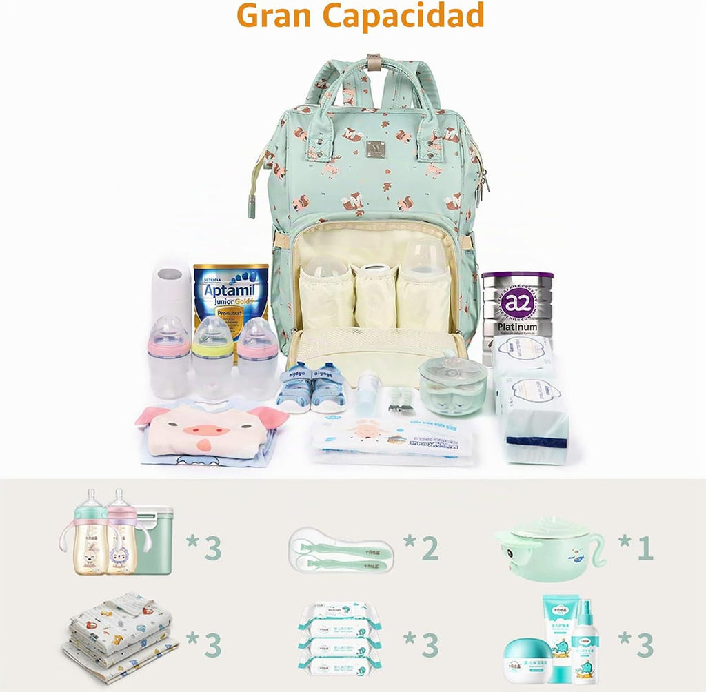 Mochilas de pañales para mamá papá bolsa de cuidado del bebé matern...