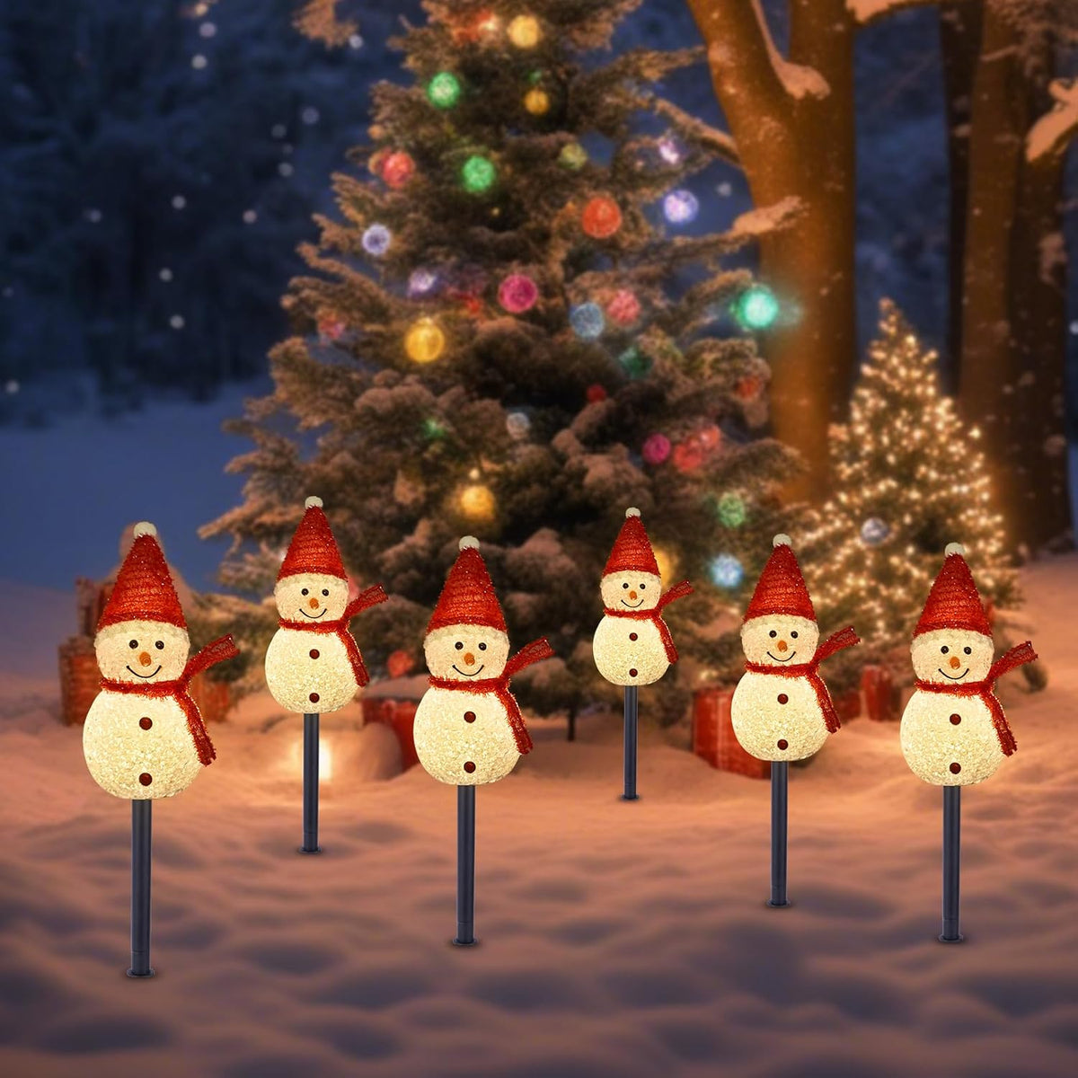 TAILERRI - Luces solares de Navidad con diseño de muñeco de nieve p...