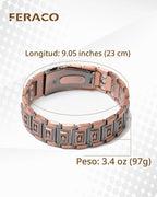 Pulsera de cobre para hombre Feraco, 3 veces más fuerte, pulseras m...