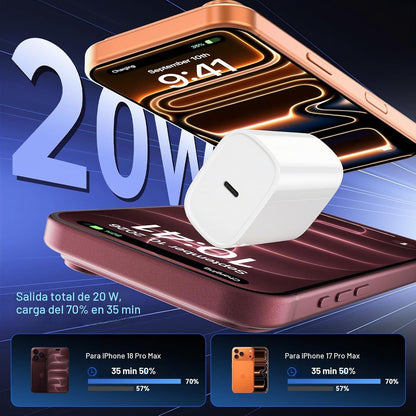 Teléfono 18 17 16 Pro Max Cargador Carga Rápida, 20W Teléfono Duo U...