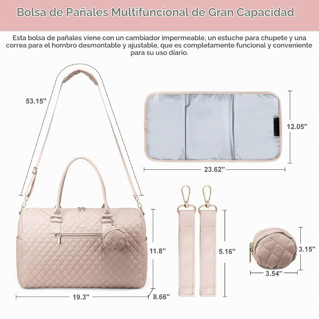 LOVEVOOK - Bolso para pañales con estuche para chupete y cambiador,...