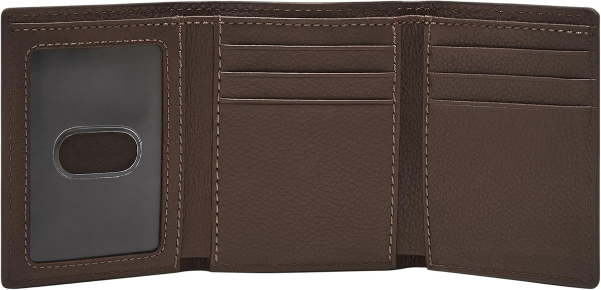 Fossil Carson - Cartera de piel triple para hombre