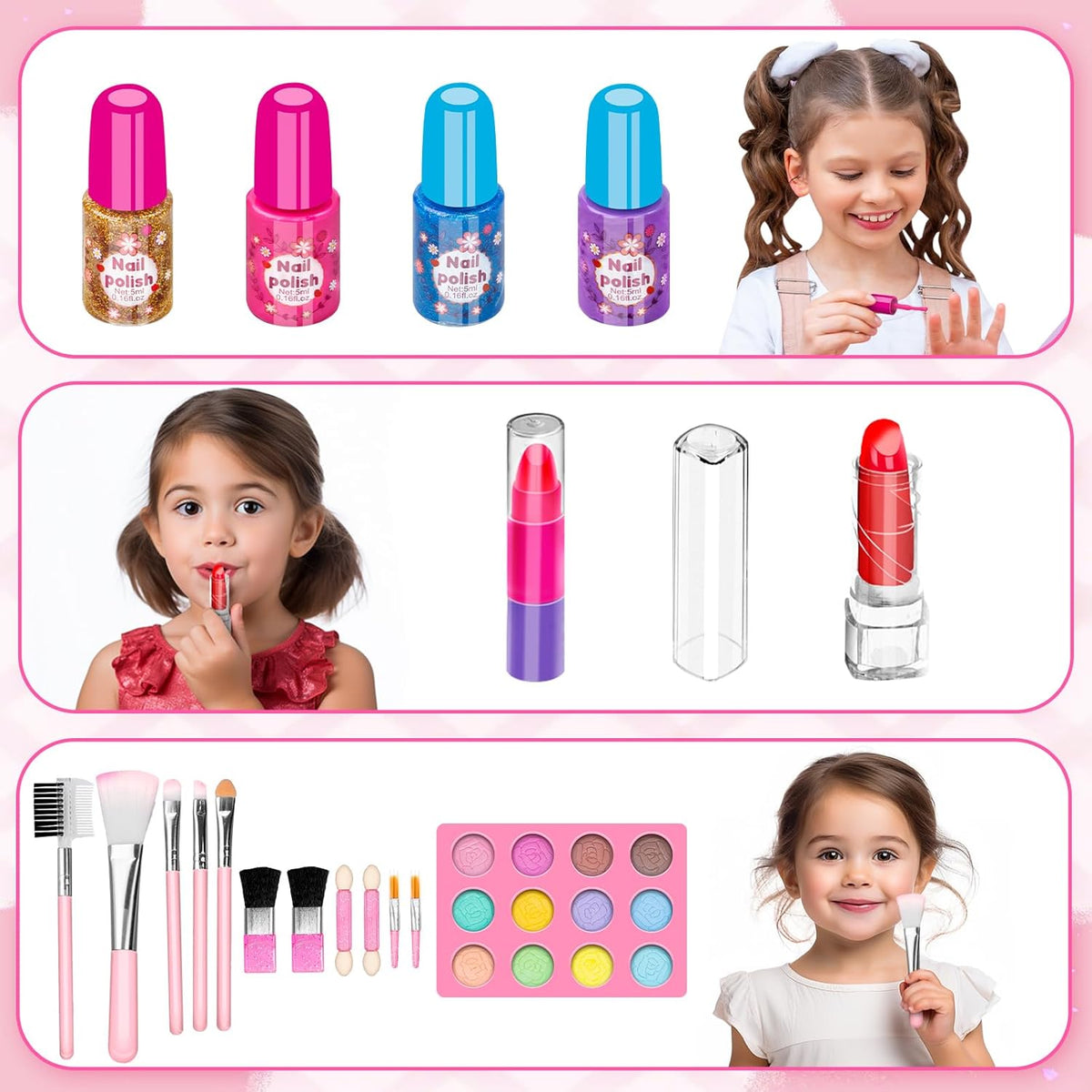 58Pcs Kit de maquillaje para niños para niña - Juego de cosméticos...