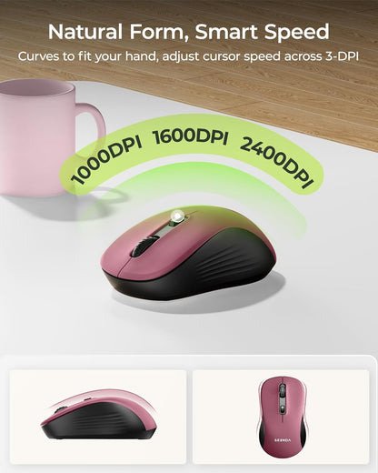 seenda COE200 Combo de teclado y mouse Bluetooth inalámbricos con |...