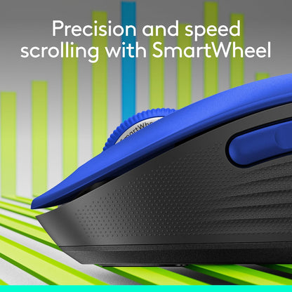 Ratón inalámbrico Logitech Signature M650 L de tamaño completo - Az...