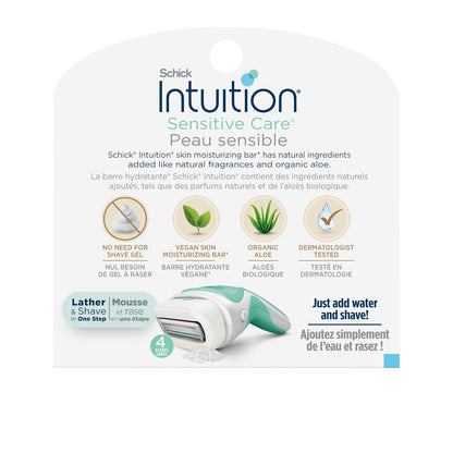 INTUITION Schick - Recambio de cuchillas de afeitar para piel sensi...