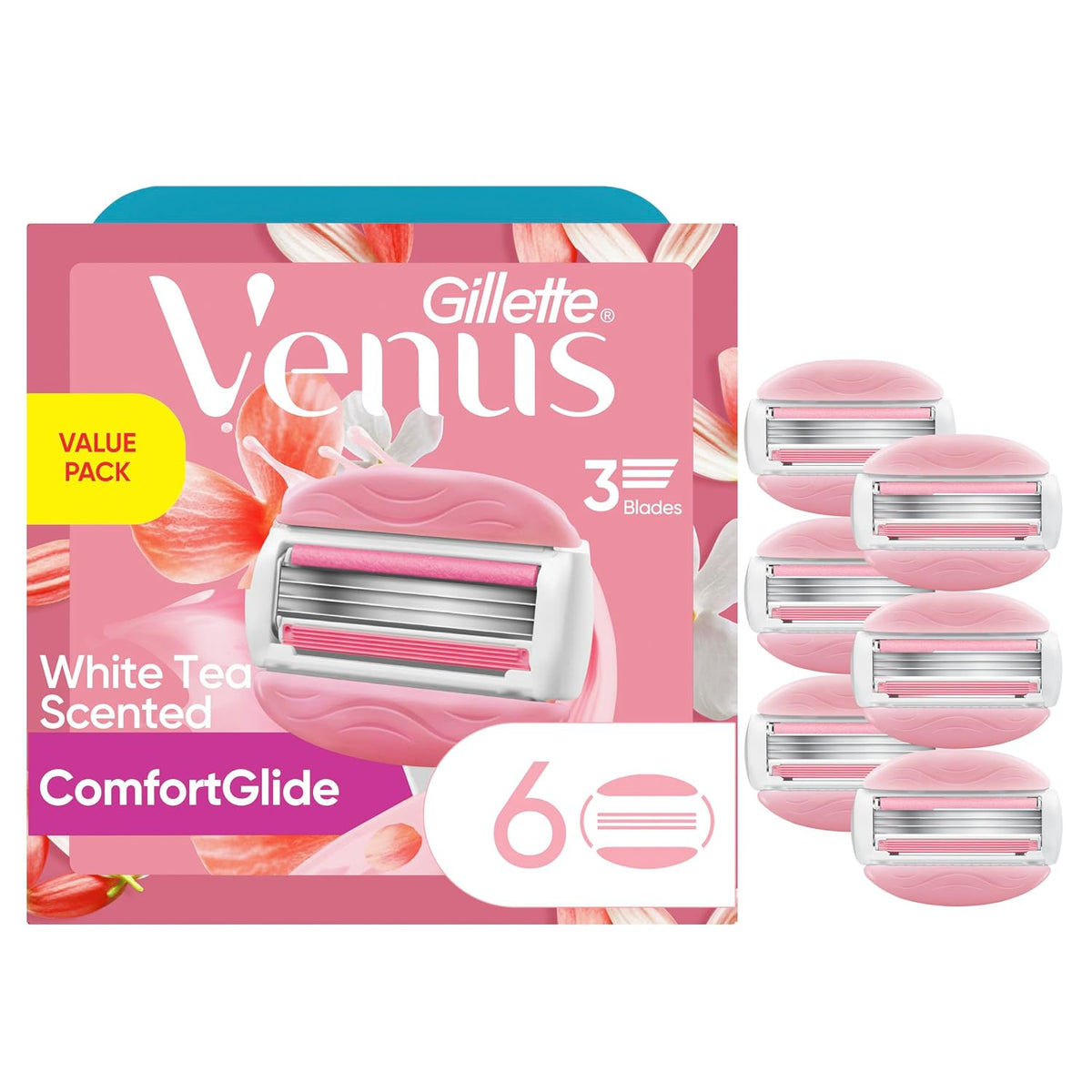 Gillette Venus ComfortGlide White Tea Cuchillas de afeitar para muj...