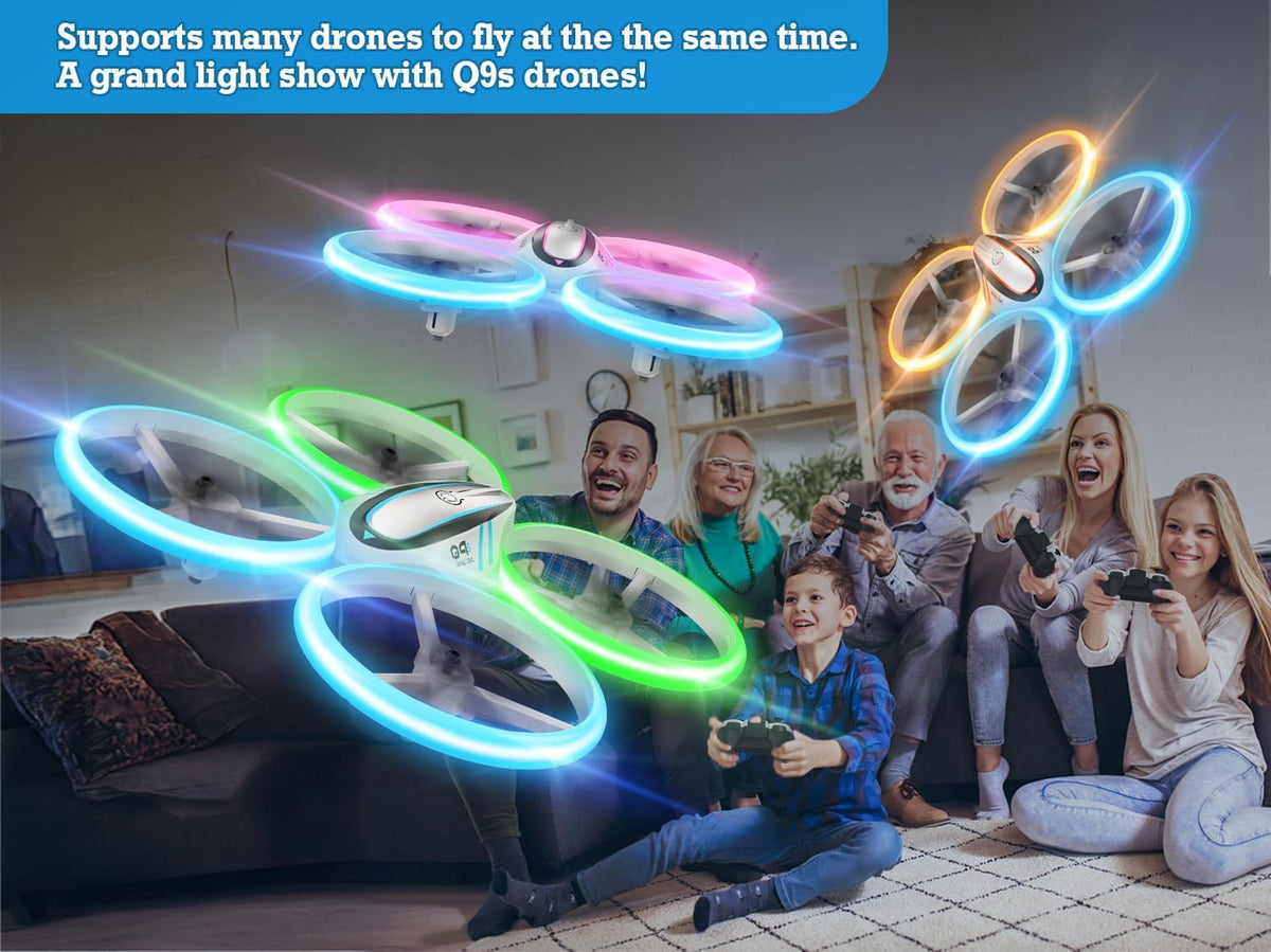 Q9s Drones para niños, dron RC genial con retención de altitud y mo...