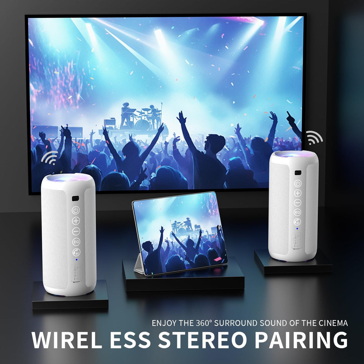 Ortizan Altavoz Bluetooth portátil: IPX7 impermeable, 24W sonido fu...