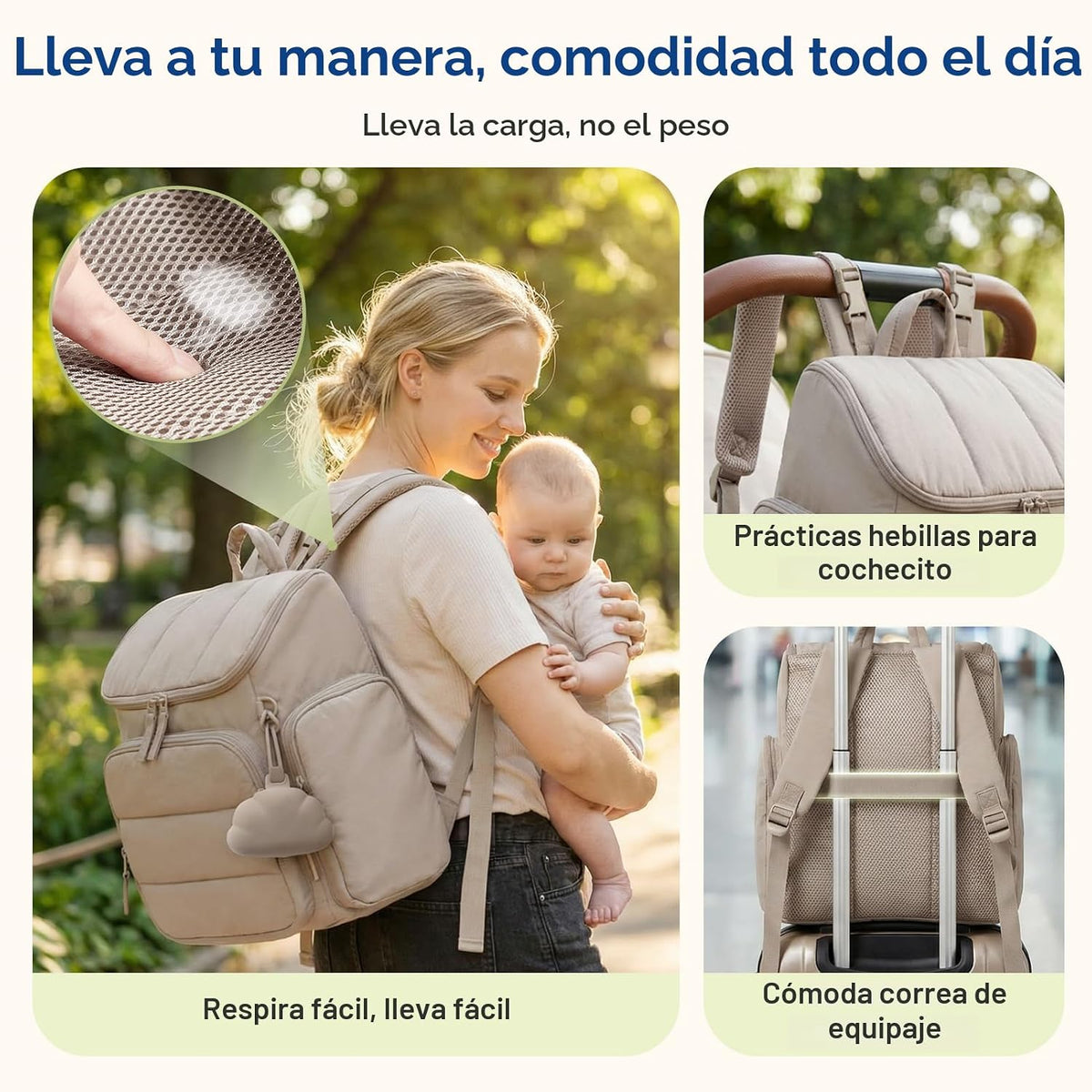 mommore Mochila para pañales, bolsa de bebé, mochila para pañales |...