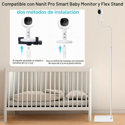 Soporte de pie para monitor de bebé de altura ajustable de 67 pulga...