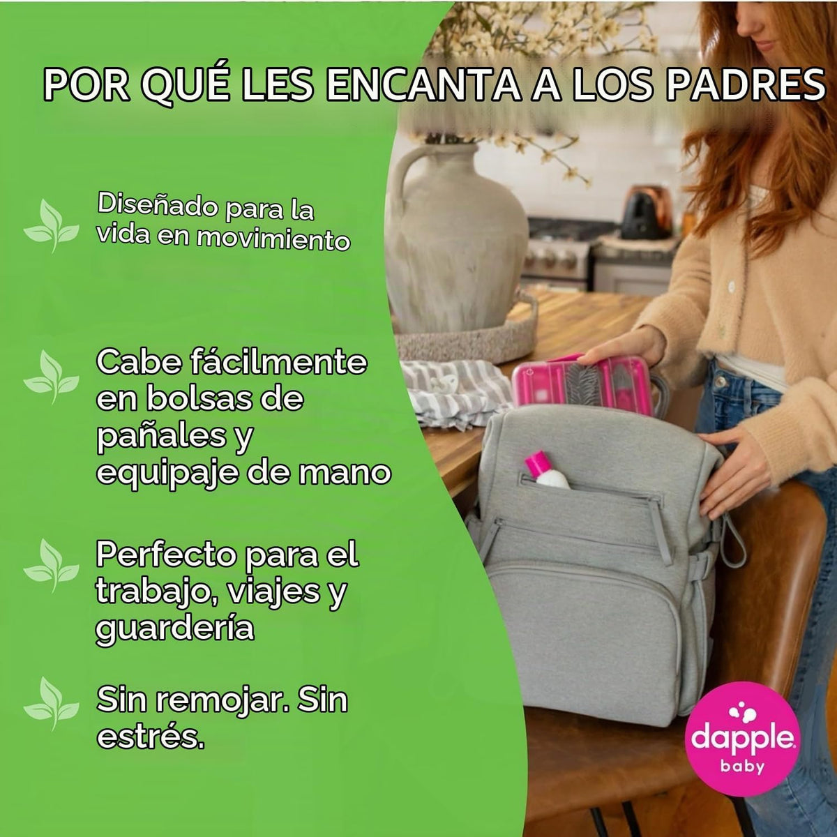 Dapple Kit de limpieza de viaje para bebés, 5 piezas, limpiador de...