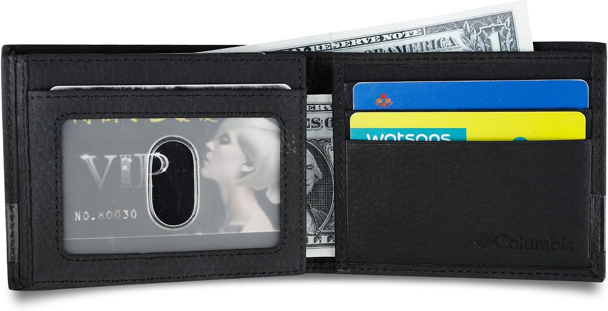 Columbia Billetera plegable delgada RFID para hombre con ventana de...