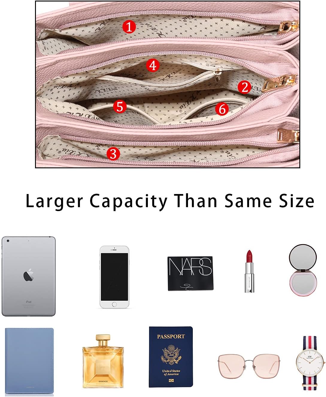 KKXIU Monederos y bolsos para mujer, Bolso tipo cartera con asa sup...