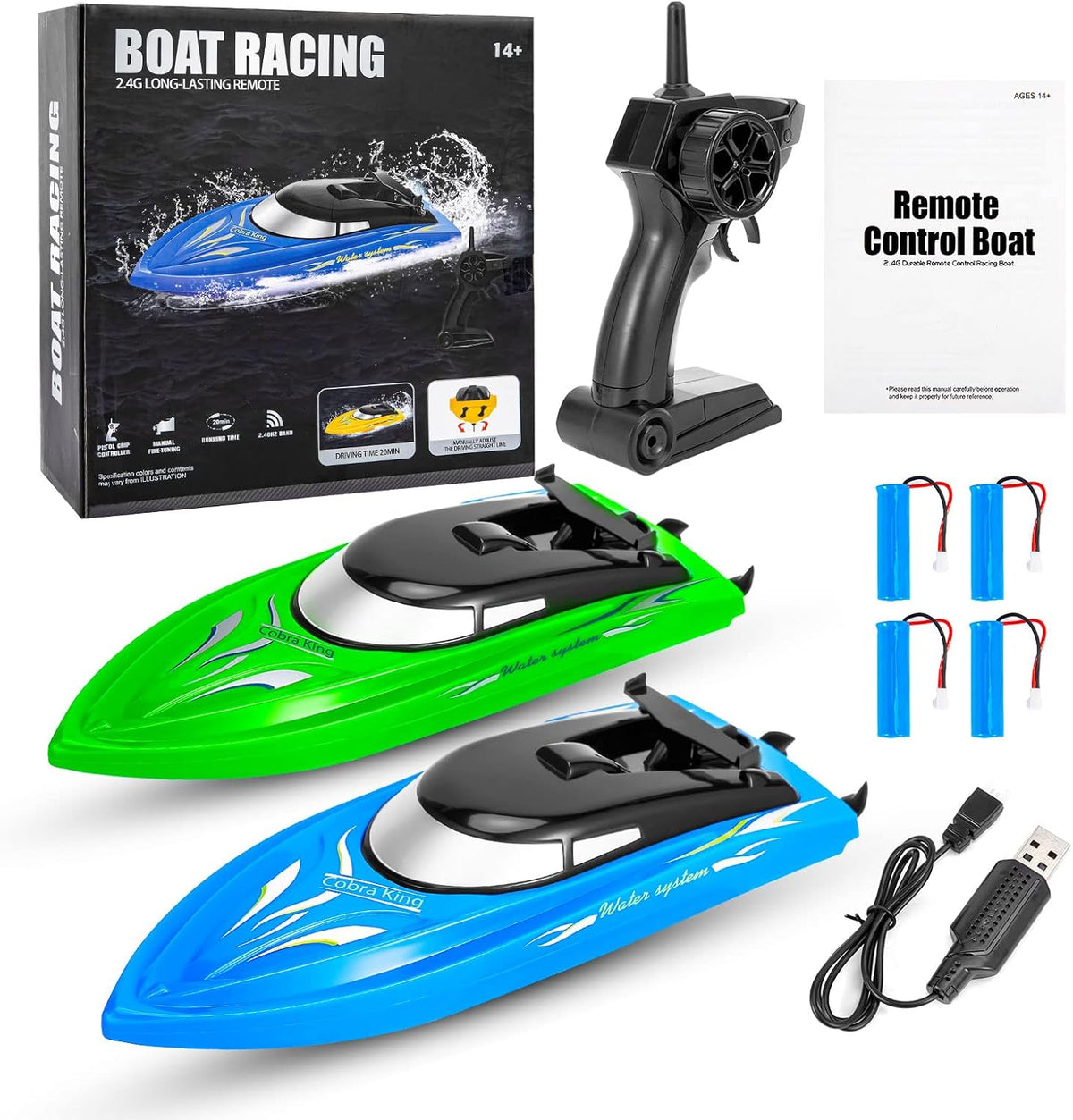 Lumiparty Paquete de 2 botes a control remoto, barcos de control re...