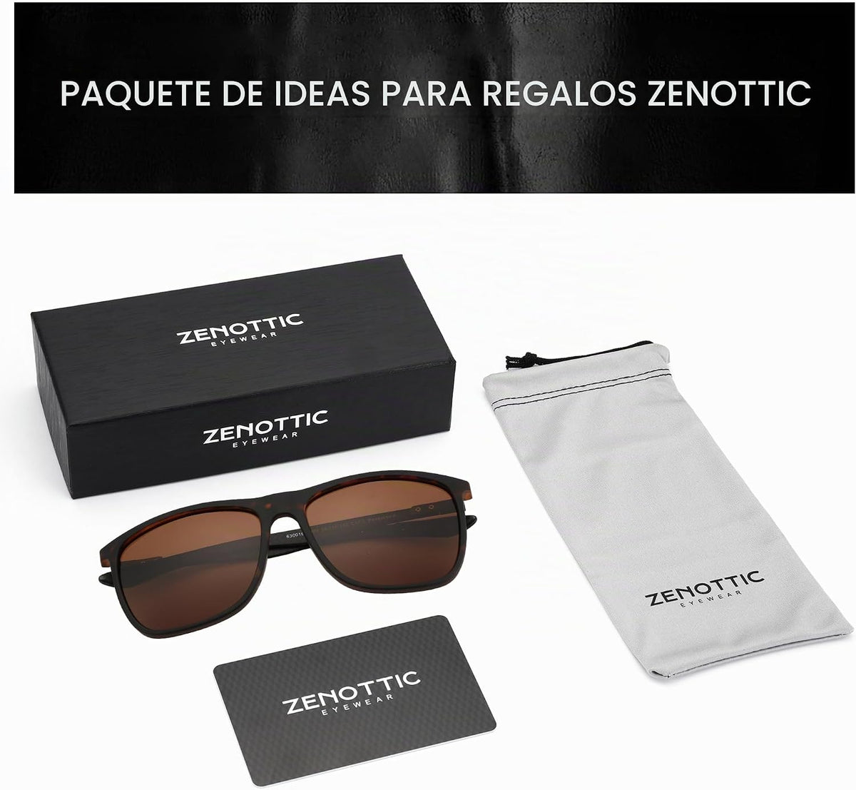 ZENOTTIC Gafas de sol polarizadas cuadradas para hombre, ultraliger...