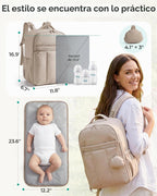 BAGSMART Mochila para pañales con bolsillos aislados y cambiador |...