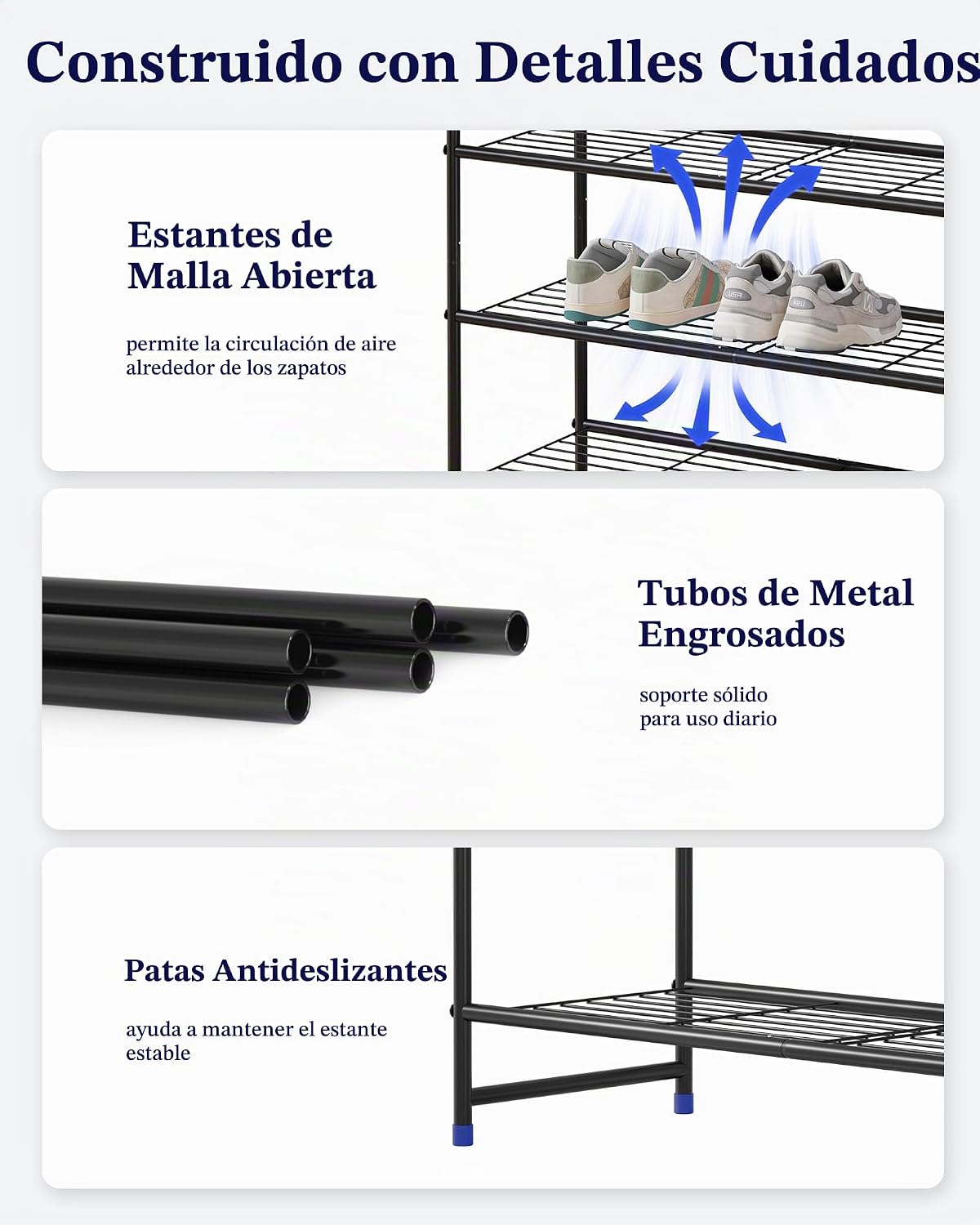 Kitsure Organizador de zapatos de acero inoxidable, 37.3" de ancho...