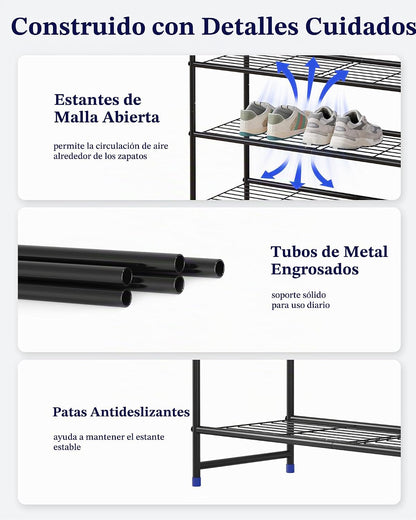 Kitsure Organizador de zapatos de acero inoxidable, 37.3" de ancho...