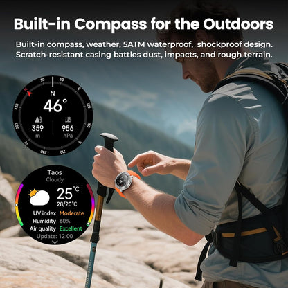Reloj inteligente para correr para hombres, 1,43" AMOLED, resistent...
