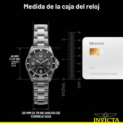 Invicta Mens Watch Stainless Steel 40mm