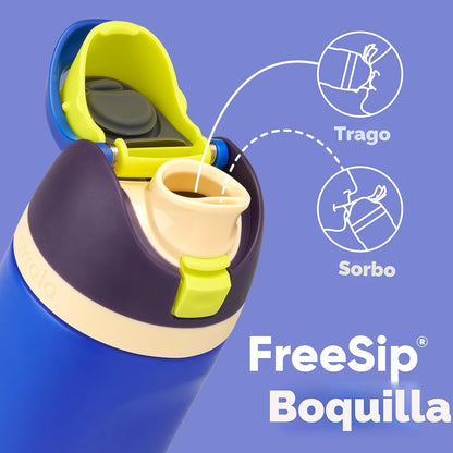 Owala FreeSip - Botella de agua de acero inoxidable para niños, esf...