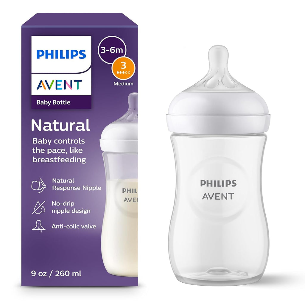 Philips Avent Biberones naturales, flujo lento, 4 onzas, sin BPA, p...