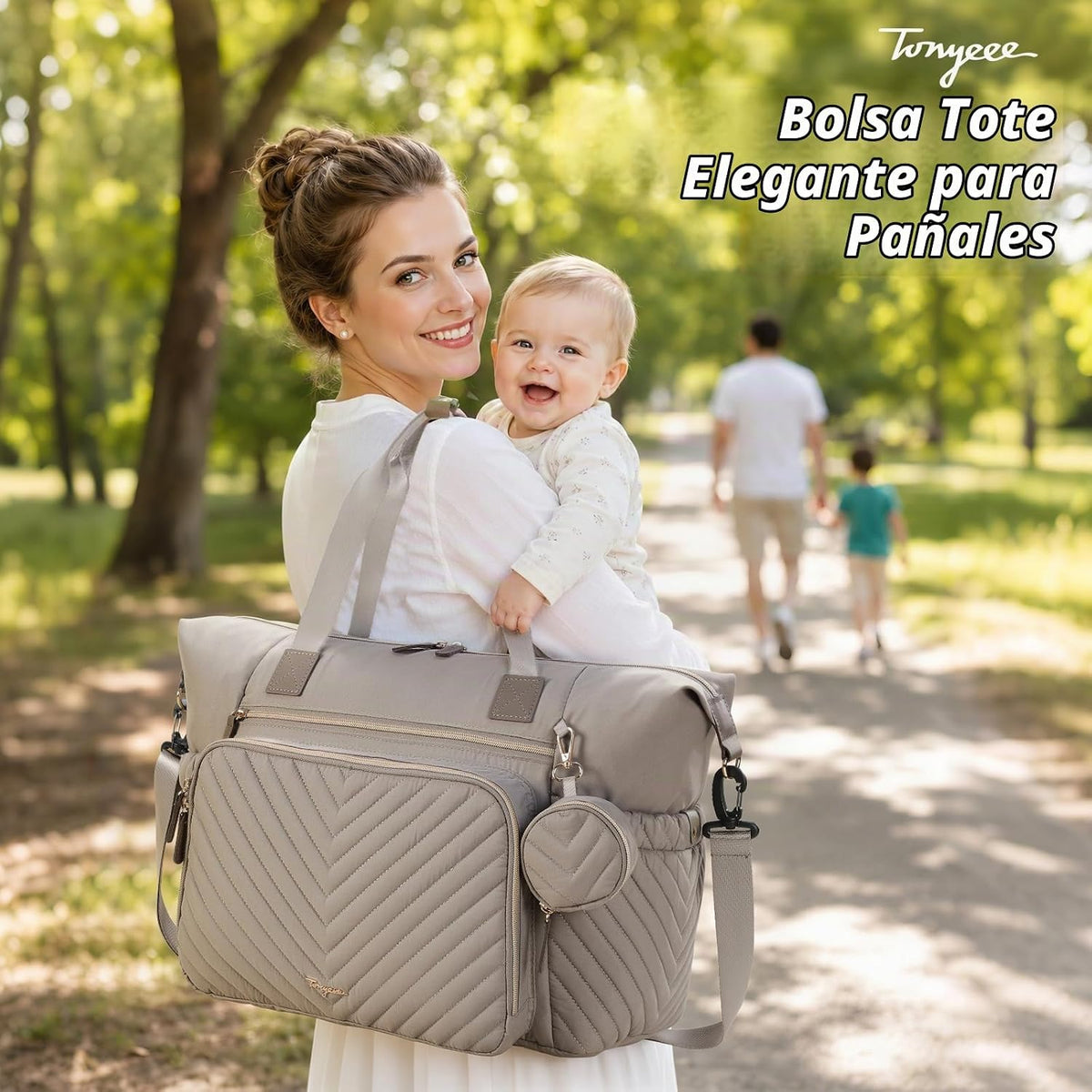 Tonyeee Bolsa de pañales, bolso grande del hospital del bebé para l...