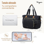 Tonyeee - Bolso para pañales, gran bolsa de pañales impermeable, bo...