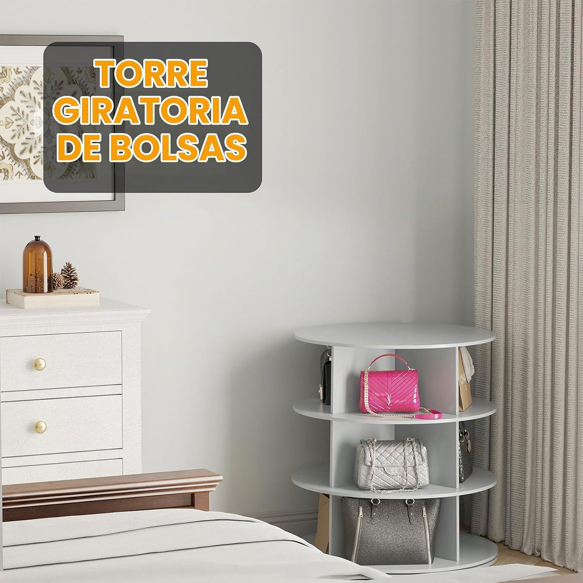 SpaceAid Torre Zapatero Giratorio de 3 Niveles, Exhibidor de Zapato...