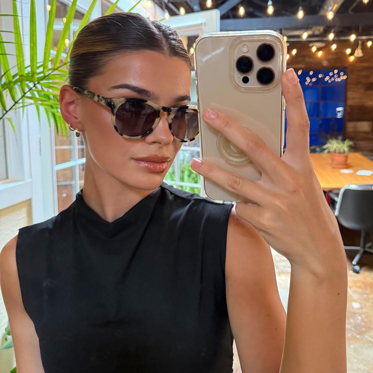 WearMe Pro Gafas de sol polarizadas redondas para mujer, protección...