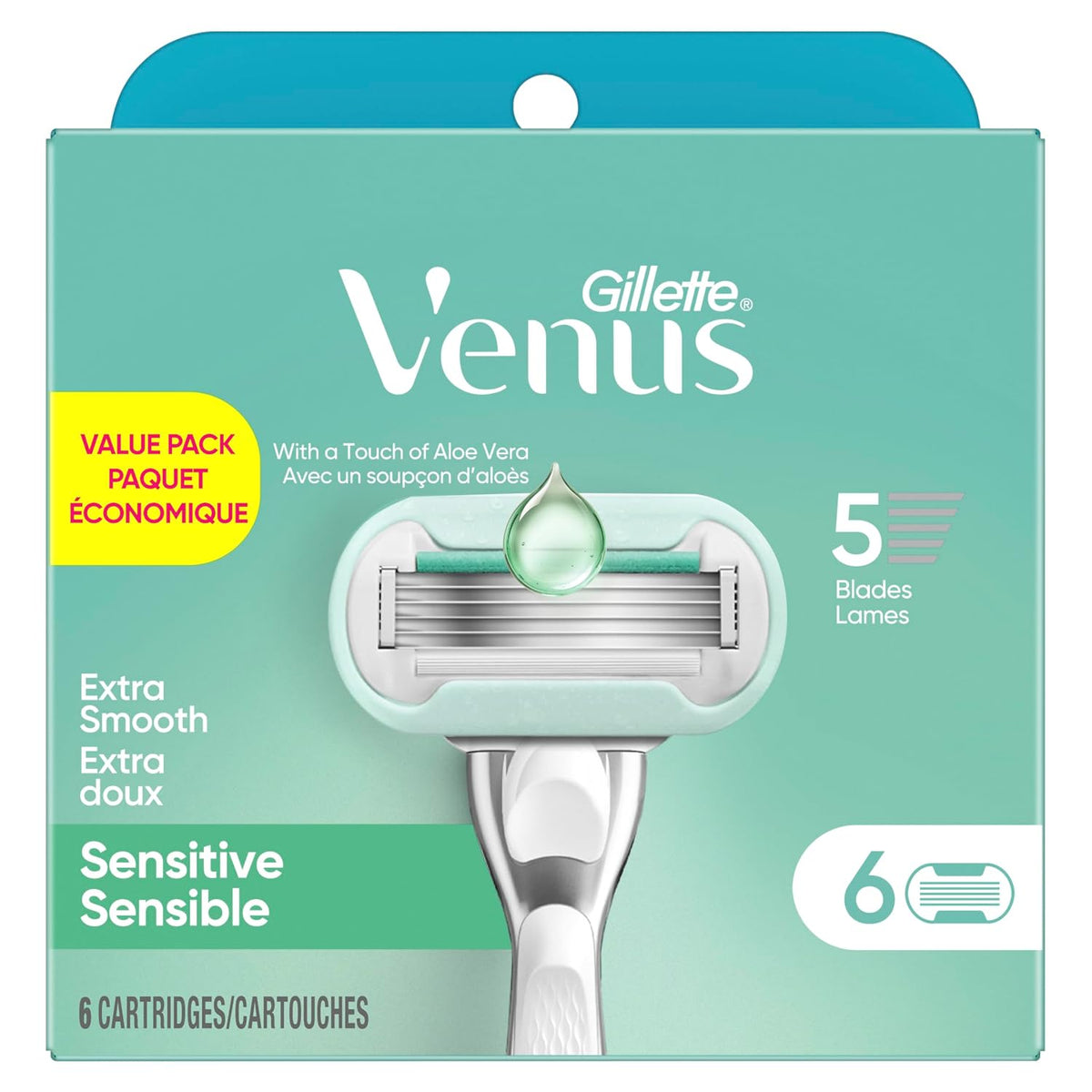 Gillette Venus Embrace Sensitive Repuesto de máquina de afeitar par...