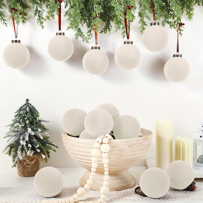 Liliful 15 bolas de Navidad de terciopelo a granel, adornos flocado...