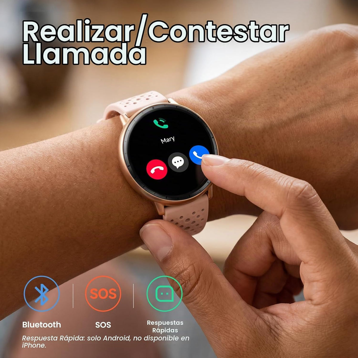Reloj inteligente para mujer, GPS integrado, pantalla AMOLED ultra...