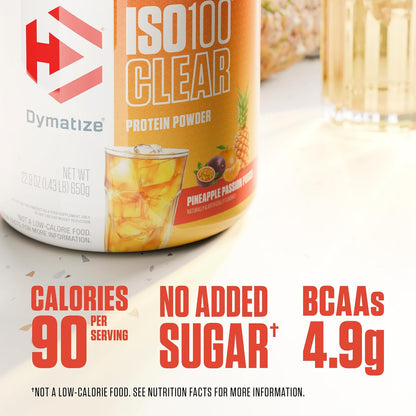 Dymatize Polvo de proteína transparente ISO100, 100% aislado de sue...