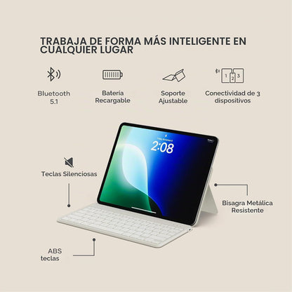 Satechi OntheGo - Teclado Bluetooth con soporte ajustable, conecta...