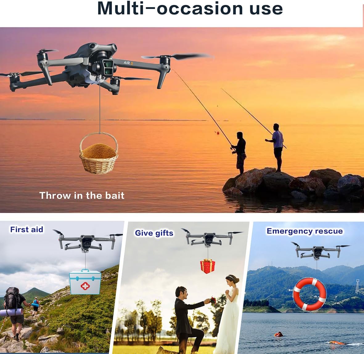 HENWAFX - Sistema de carga útil para DJI Air3 Dron, accesorio de en...