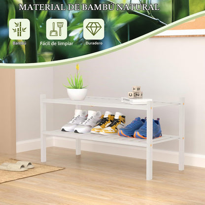 ROMGUAR CRAFT Zapatero de Bambú de 2 Niveles para Closet Independie...